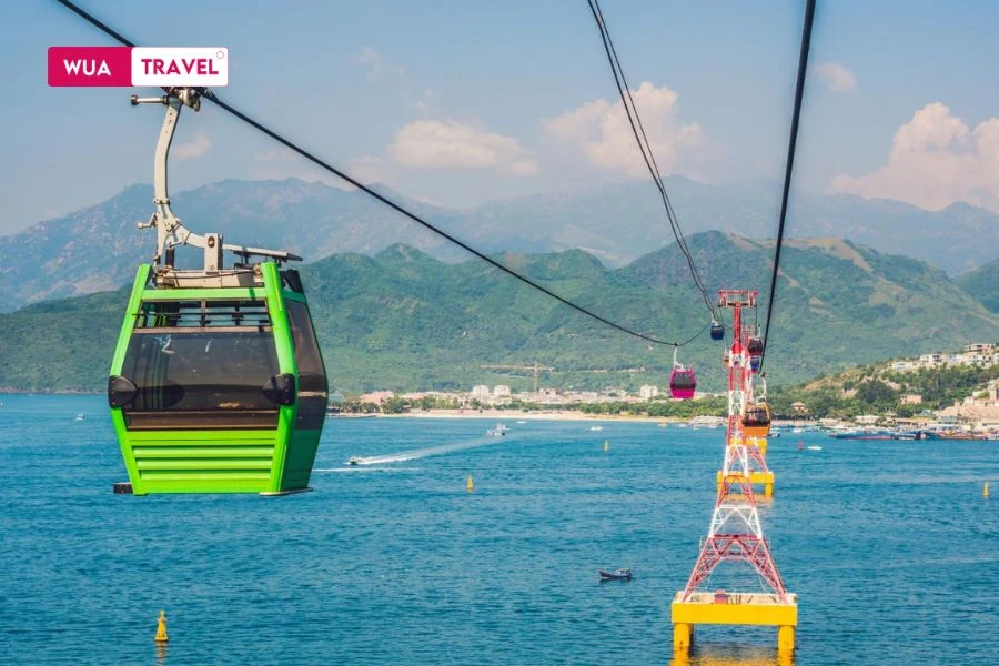  VinWonders cable car - aerial journey with breathtaking panoramic views of stunning bay coastline