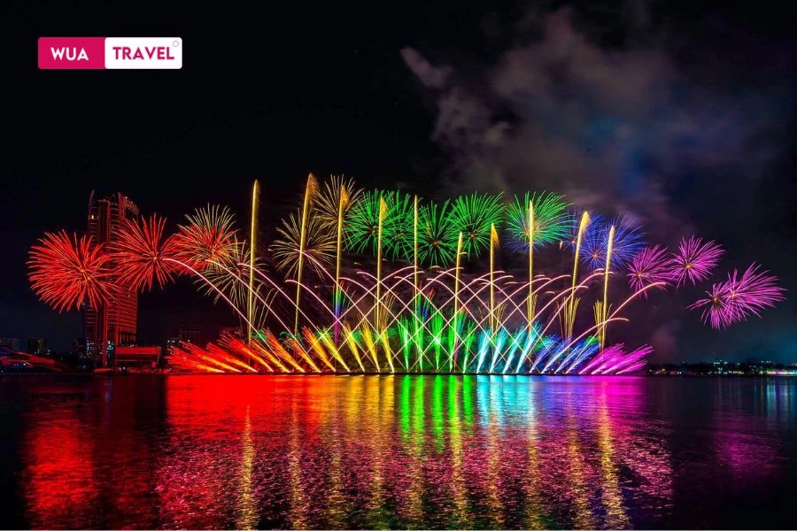 Da Nang International Fireworks Festival - brilliant colors lighting up the Han River sky. 
