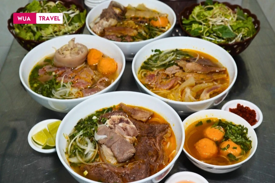 Hue beef noodle soup at a local spot – authentic taste of the ancient capital.