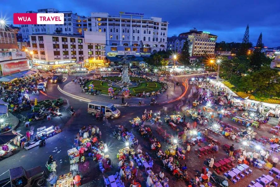 Dalat Night Market – a bustling scene in the misty highlands.