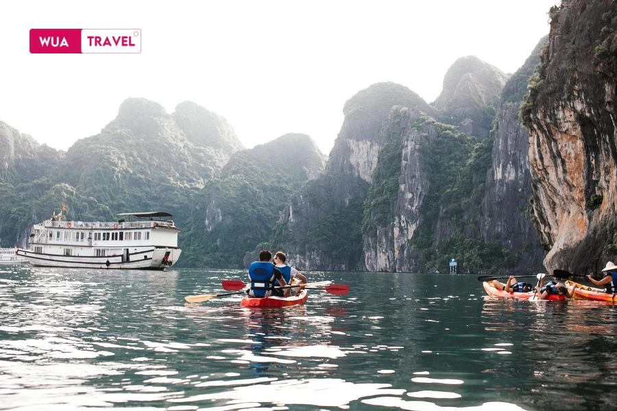  Kayaking in Ha Long Bay – exploring the majestic beauty of a world heritage site.